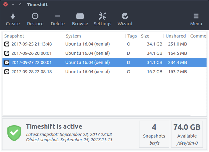 timeshift